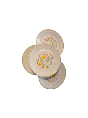 Set Of 4 Vtg Corelle Wild Flower 10" Dinner Plates
